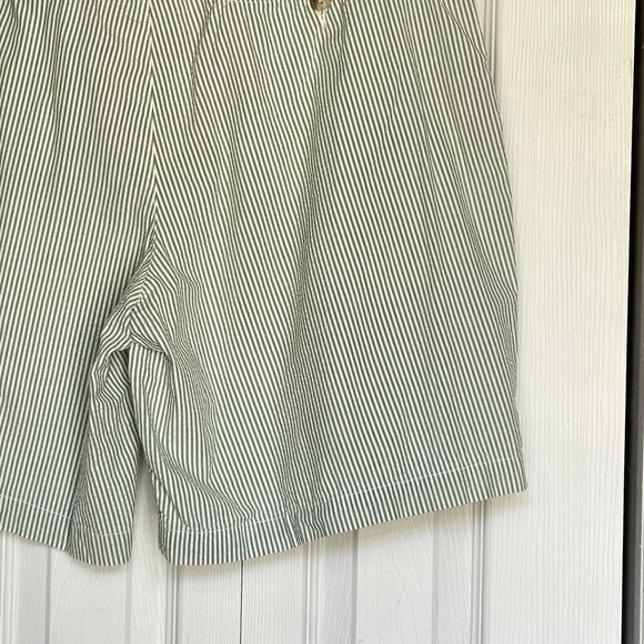 Roundtree & Yorke Shorts Mens 36 Trademark Pleated Green Striped - Picture 7 of 13